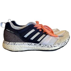 Adidas Womens Adizero Tempo 9 CP9499 White Blue Running Shoes Sneakers Size 7